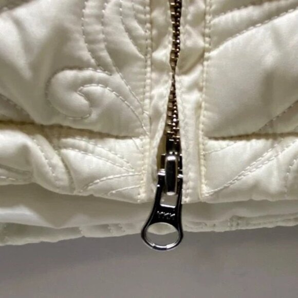 Coldwater Creek Jacket Women's 1X Cream Paisley Faux Fur Exclusive Deco Coat EUC - Picture 9 of 15